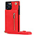 iPhone 16e hoesje - Backcover - Pasjeshouder - Portemonnee - Koord - Kunstleer - Rood
