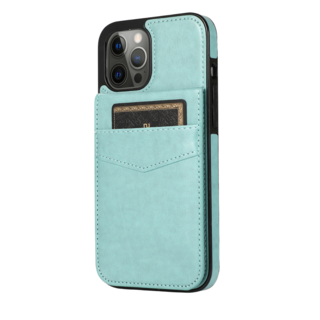 JVS Products iPhone 16e hoesje - Backcover - Pasjeshouder - Portemonnee - Kunstleer - Lichtblauw