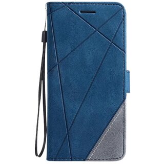 JVS Products iPhone 17 hoesje - Bookcase - Pasjeshouder - Portemonnee - Patroon - Kunstleer - Blauw