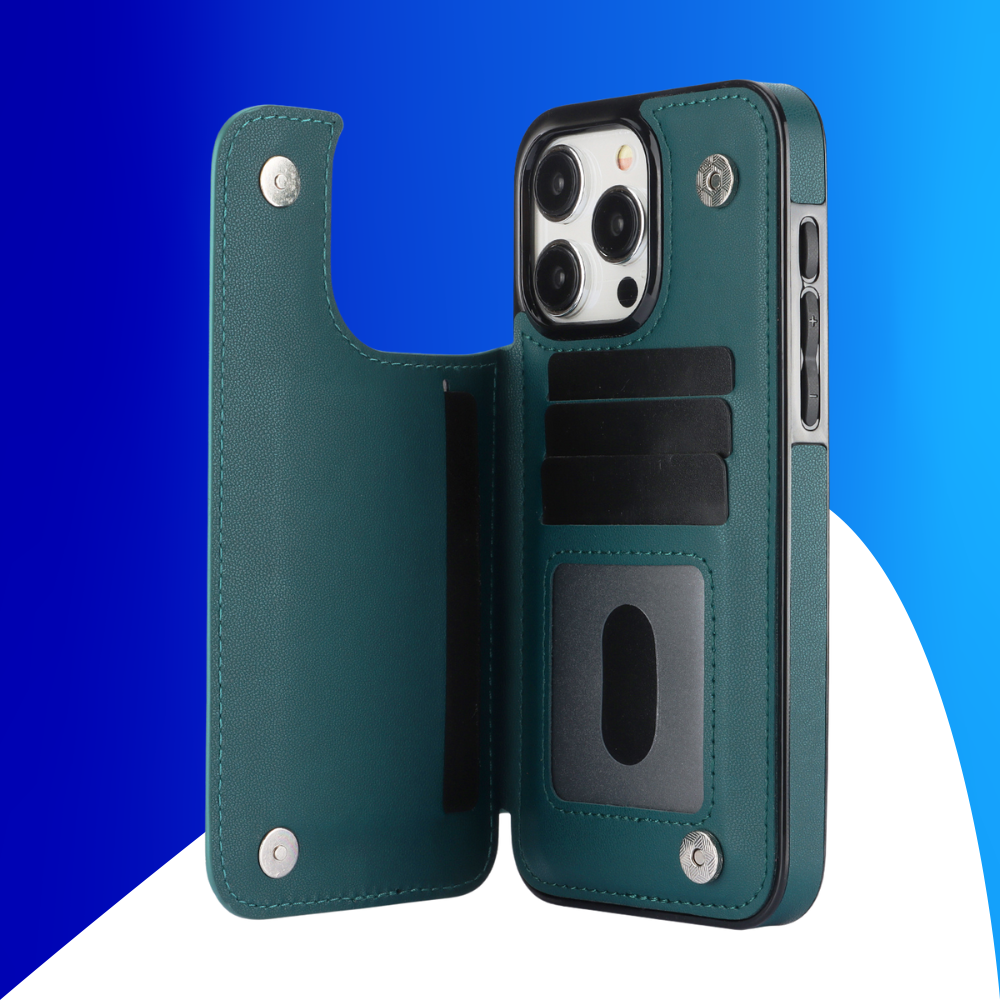 JVS Products iPhone 17 Pro Max hoesje - Backcover - Pasjeshouder - Kunstleer - Groen