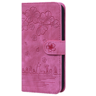 JVS Products iPhone 17 Pro Max hoesje - Bookcase - Koord - Pasjeshouder - Portemonnee - Camerabescherming - Bloemenpatroon - Kunstleer - Roze