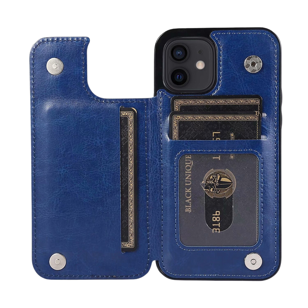 JVS Products iPhone 17 Pro Max hoesje - Backcover - Pasjeshouder - Portemonnee - Kunstleer - Blauw