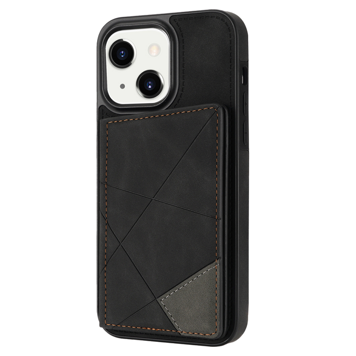 JVS Products iPhone 17 Pro hoesje - Backcover - Pasjeshouder - Portemonnee - Camerabescherming - Stijlvol patroon - TPU - Zwart