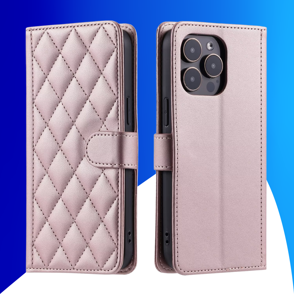 JVS Products iPhone 17 Air hoesje - Bookcase - Pasjeshouder - Koord - Kunstleer - Rose Goud