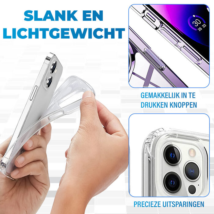 JVS Products iPhone 17 Air hoesje - Full body - 2 delig - Shockproof - Siliconen - TPU - Transparant