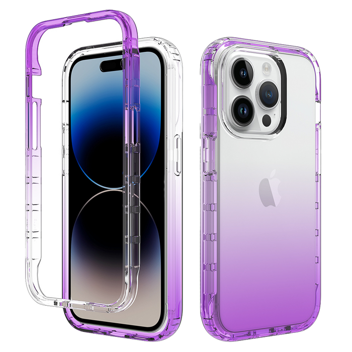 JVS Products iPhone 17 hoesje - Full body - 2 delig - Shockproof - Siliconen - TPU - Paars