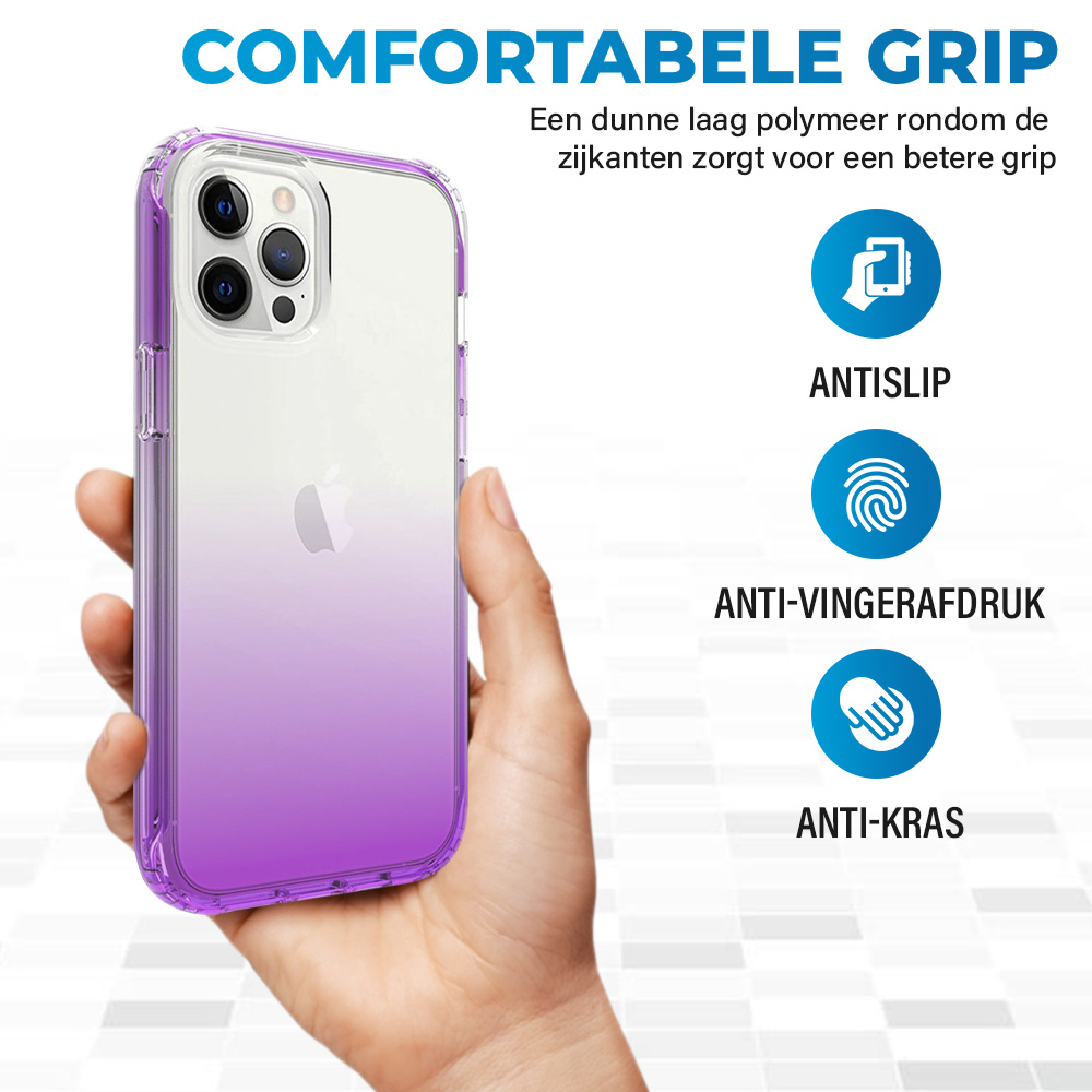 JVS Products iPhone 17 hoesje - Full body - 2 delig - Shockproof - Siliconen - TPU - Paars