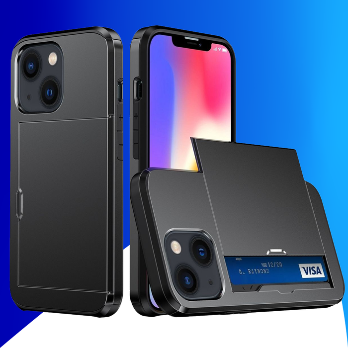 JVS Products iPhone 17 Pro Max hoesje - Backcover - Hardcase - Pasjeshouder - Portemonnee - Shockproof - TPU - Zwart