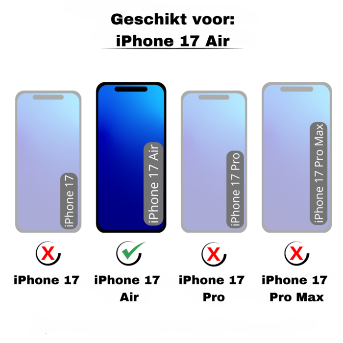 JVS Products iPhone 17 Air hoesje - Bookcase - Pasjeshouder - Portemonnee - Kunstleer - Bruin