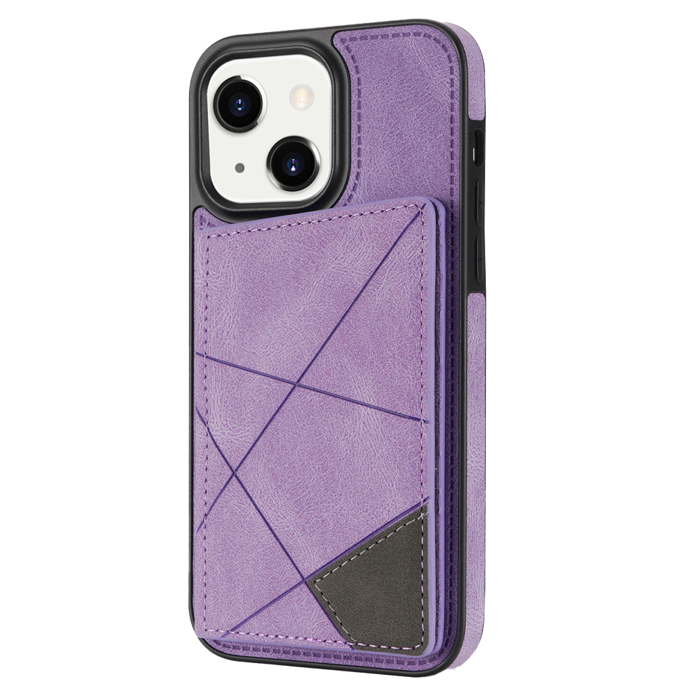 JVS Products iPhone 17 Air hoesje - Backcover - Pasjeshouder - Portemonnee - Camerabescherming - Stijlvol patroon - TPU - Paars