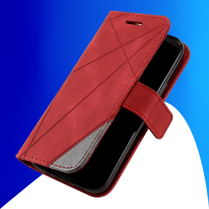 JVS Products Samsung Galaxy S26 hoesje - Bookcase - Pasjeshouder - Portemonnee - Patroon - Kunstleer - Rood