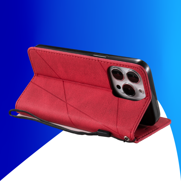 JVS Products Samsung Galaxy S26 hoesje - Bookcase - Pasjeshouder - Portemonnee - Patroon - Kunstleer - Rood