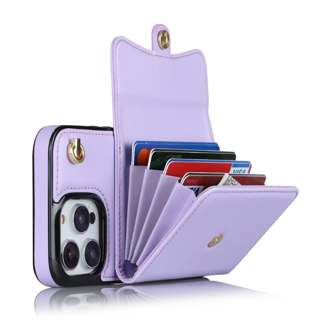 JVS Products Samsung Galaxy S26 Plus hoesje - Backcover - Koord - Pasjeshouder - Portemonnee - Kunstleer - Paars