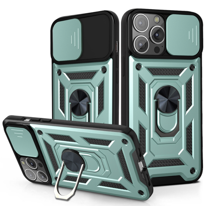 JVS Products Samsung Galaxy S26 Ultra hoesje - Backcover - Rugged Armor - Camerabescherming - Extra valbescherming - TPU - Groen