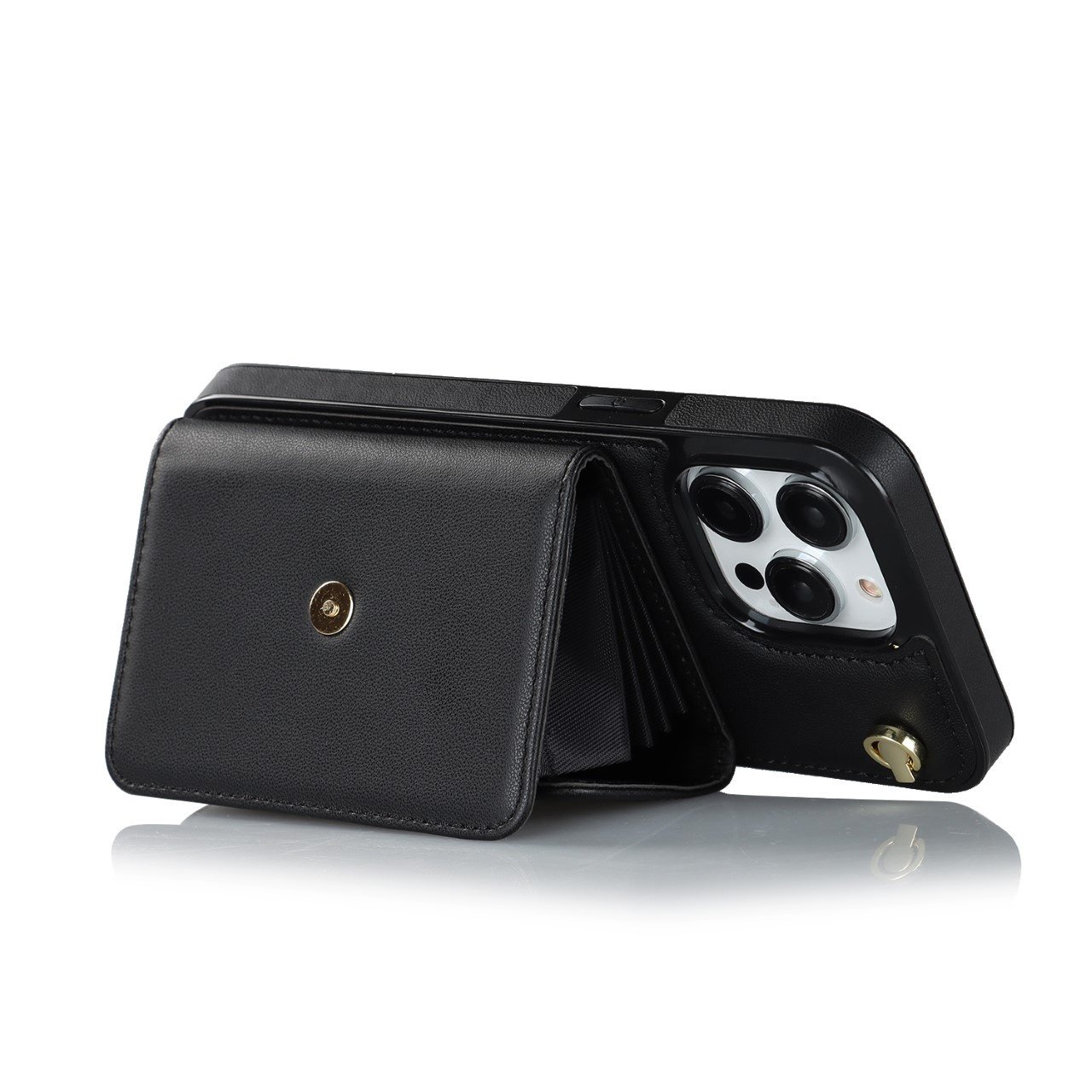 JVS Products Samsung Galaxy S26 Plus hoesje - Backcover - Koord - Pasjeshouder - Portemonnee - Kunstleer - Zwart