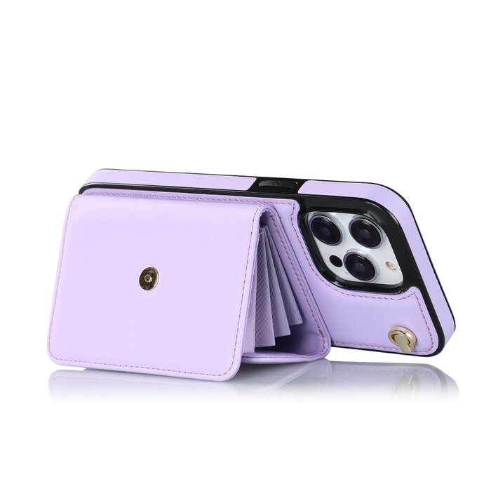 JVS Products Samsung Galaxy S26 hoesje - Backcover - Koord - Pasjeshouder - Portemonnee - Kunstleer - Paars