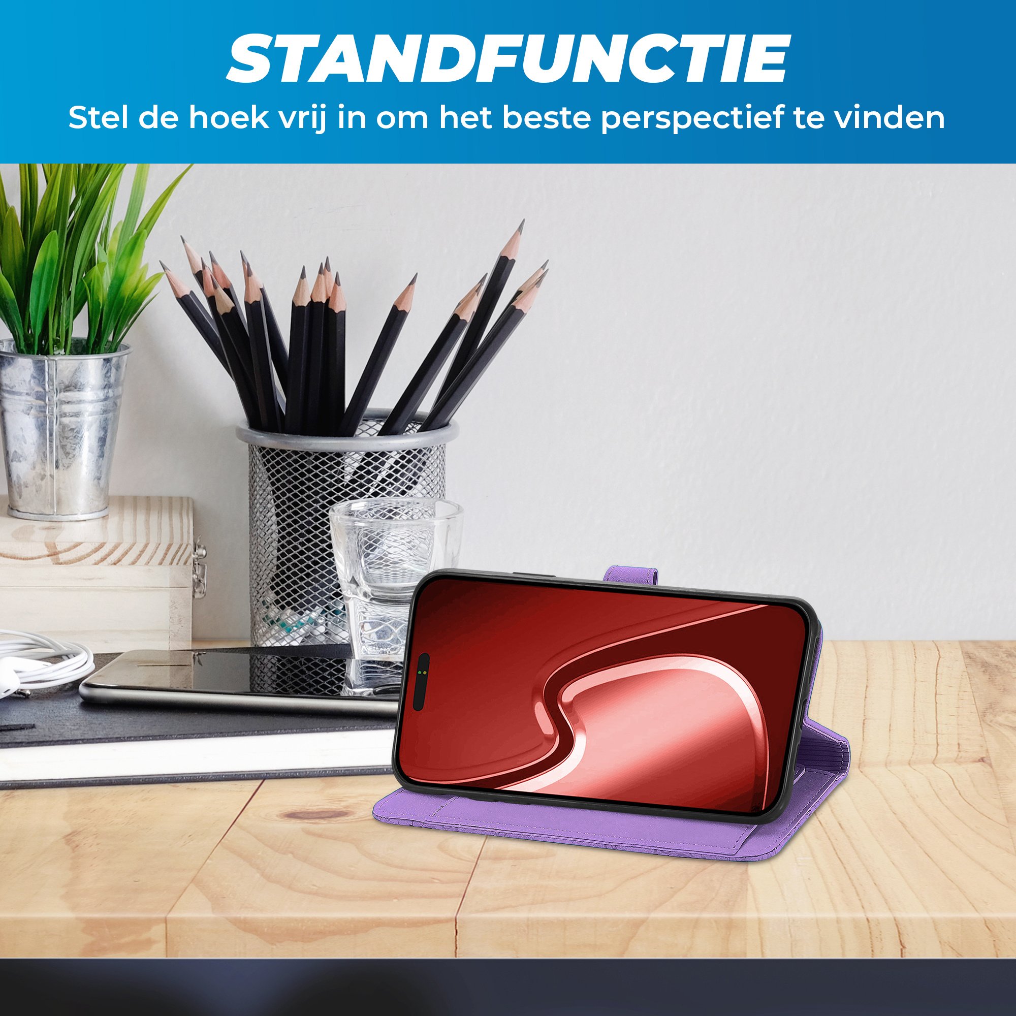 JVS Products Samsung Galaxy S26 hoesje - Bookcase - Koord - Pasjeshouder - Portemonnee - Bloemenpatroon - Kunstleer - Paars