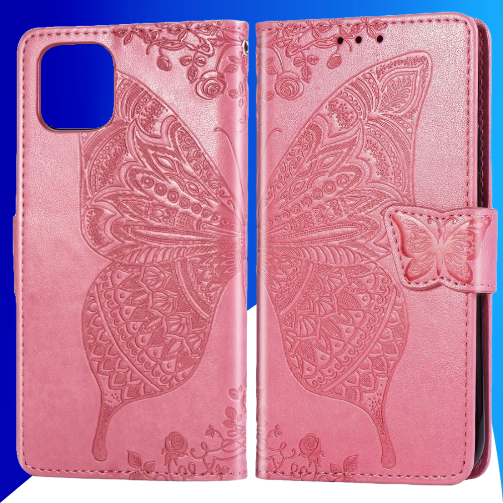 JVS Products Samsung Galaxy S26 hoesje - Bookcase - Pasjeshouder - Portemonnee - Vlinderpatroon - Kunstleer - Roze