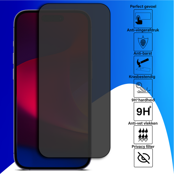 JVS Products Screenprotector geschikt voor Samsung Galaxy A17 - Privacy - Tempered Glass - Beschermglas - Glas - Privacy screenprotector