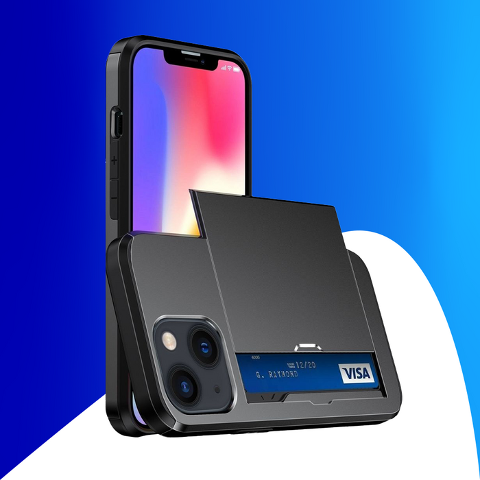 JVS Products iPhone 18 Pro hoesje - Backcover - Hardcase - Pasjeshouder - Portemonnee - Shockproof - TPU - Zwart