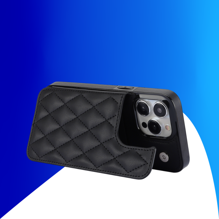 JVS Products iPhone 18 Pro hoesje - Backcover - Pasjeshouder - Kunstleer - Zwart