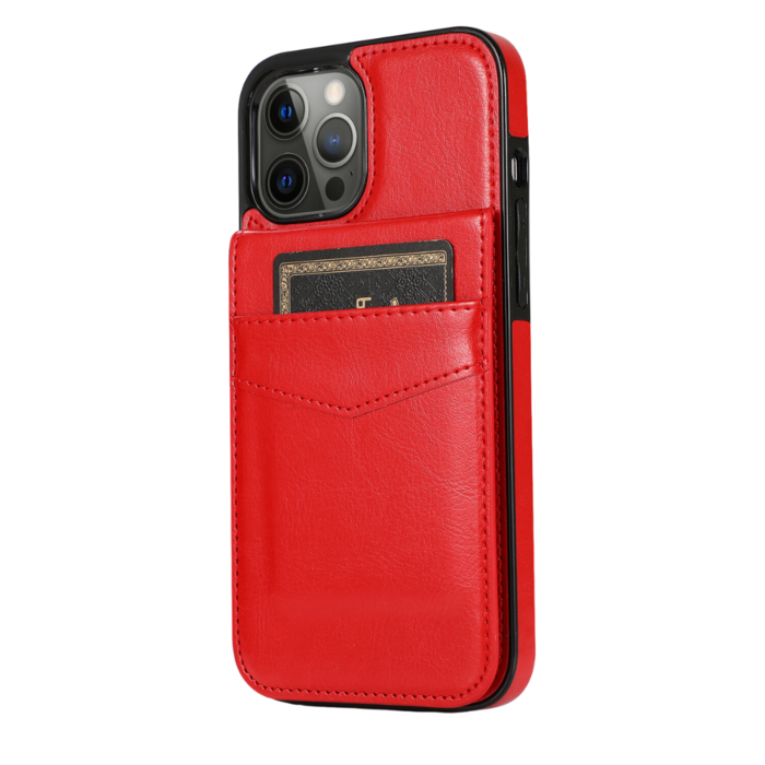 JVS Products iPhone 18 Pro Max hoesje - Backcover - Pasjeshouder - Portemonnee - Kunstleer - Rood