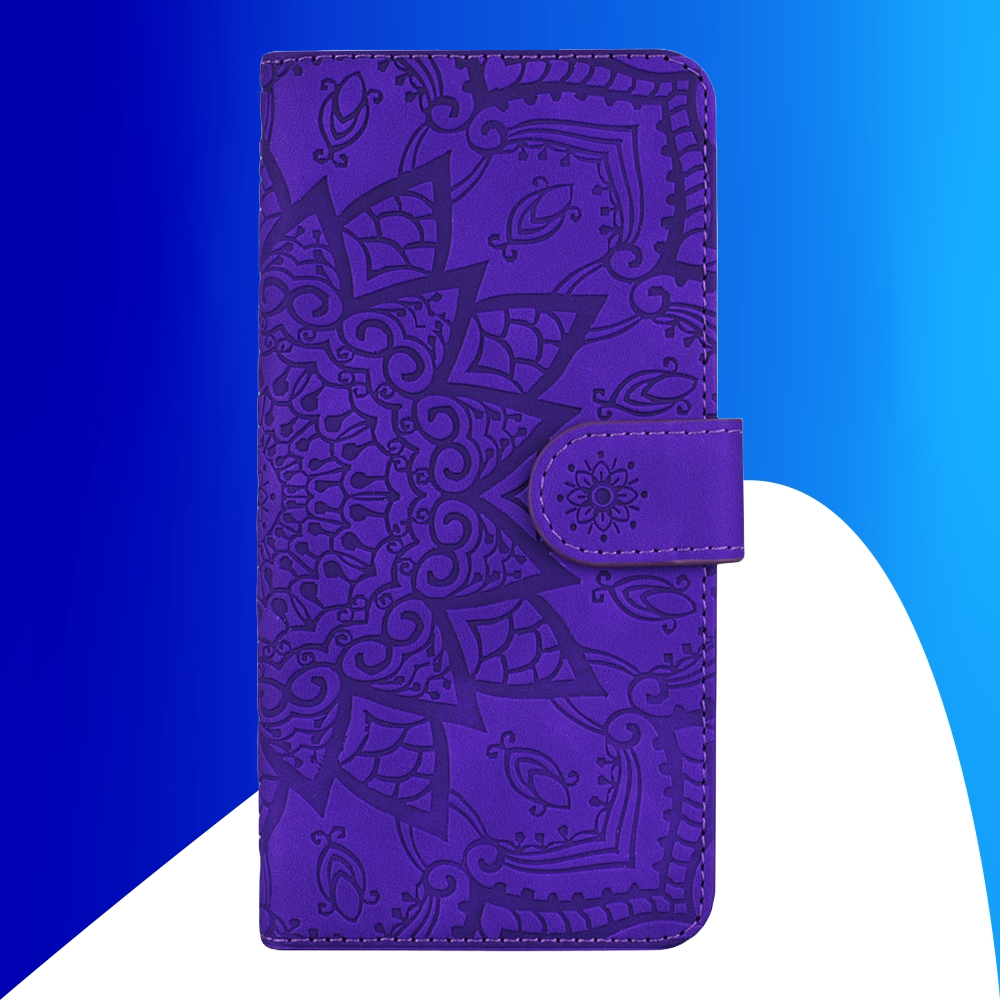 JVS Products iPhone 18 Pro hoesje - Bookcase - Pasjeshouder - Portemonnee - Mandalapatroon - Kunstleer - Paars