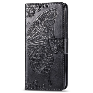 JVS Products iPhone 18 Pro hoesje - Bookcase - Pasjeshouder - Portemonnee - Vlinderpatroon - Kunstleer - Zwart