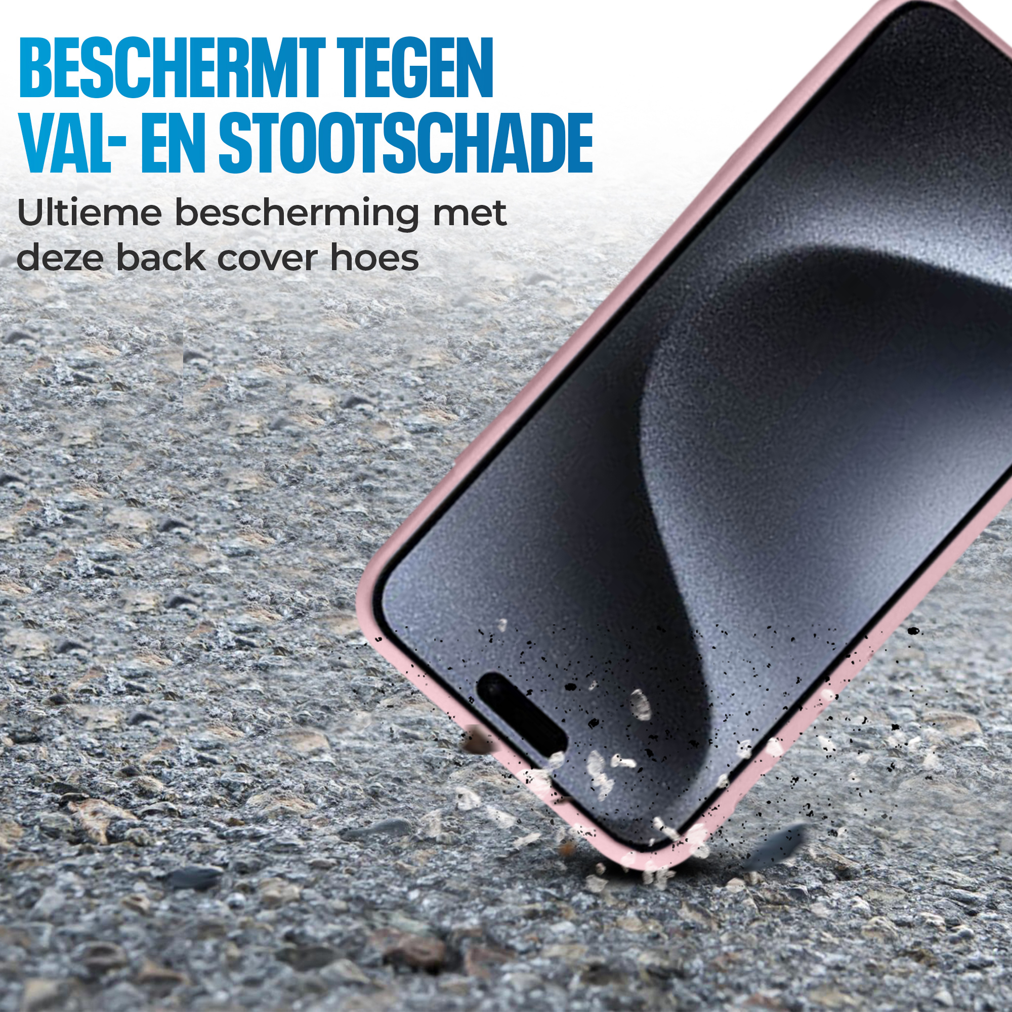 JVS Products iPhone 18 Pro hoesje - Backcover - Koord - Softcase - Flexibel - TPU - Oudroze
