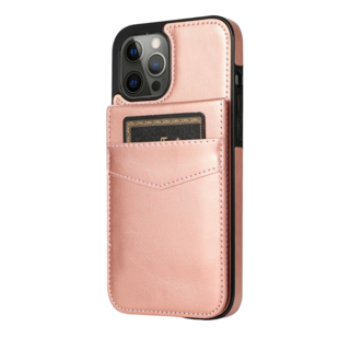 JVS Products iPhone 18 Pro Max hoesje - Backcover - Pasjeshouder - Portemonnee - Kunstleer - Rose Goud