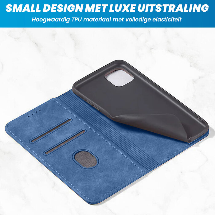 JVS Products iPhone 18 Pro hoesje - Bookcase - Pasjeshouder - Portemonnee - Kunstleer - Blauw