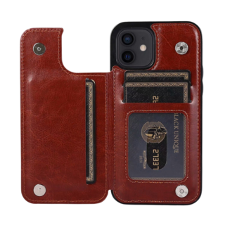 JVS Products iPhone 18 Pro Max hoesje - Backcover - Pasjeshouder - Portemonnee - Kunstleer - Bruin