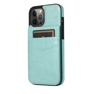 JVS Products iPhone 18 Pro Max hoesje - Backcover - Pasjeshouder - Portemonnee - Kunstleer - Lichtblauw
