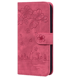 JVS Products iPhone 18 Pro hoesje - Bookcase - Koord - Pasjeshouder - Portemonnee - Camerabescherming - Bloemenpatroon - Kunstleer - Bordeaux Rood