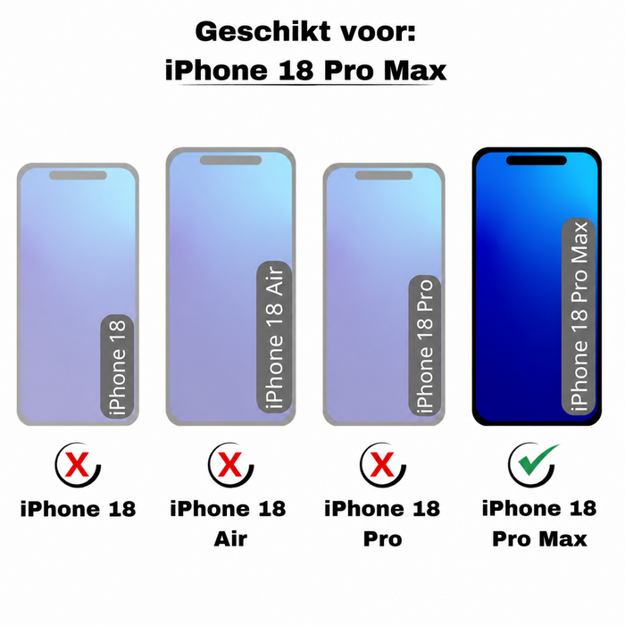 JVS Products Screenprotector geschikt voor iPhone 18 Pro Max - Premium - Volledig bedekt - Edge to edge - Tempered Glass - Beschermglas - Glas - Transparant