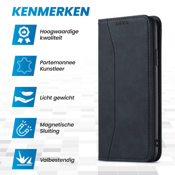 JVS Products iPhone 18 Pro Max hoesje - Bookcase - Pasjeshouder - Portemonnee - Kunstleer - Zwart
