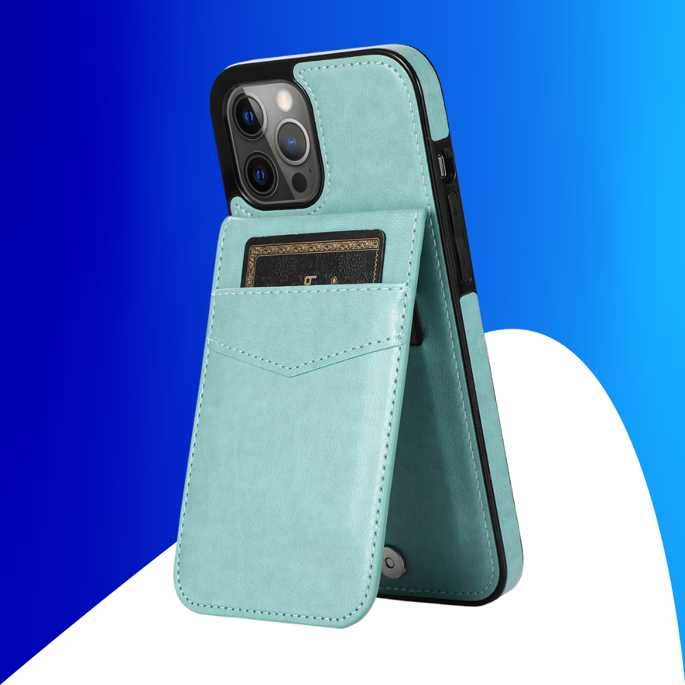 JVS Products iPhone 18 Pro hoesje - Backcover - Pasjeshouder - Portemonnee - Kunstleer - Lichtblauw