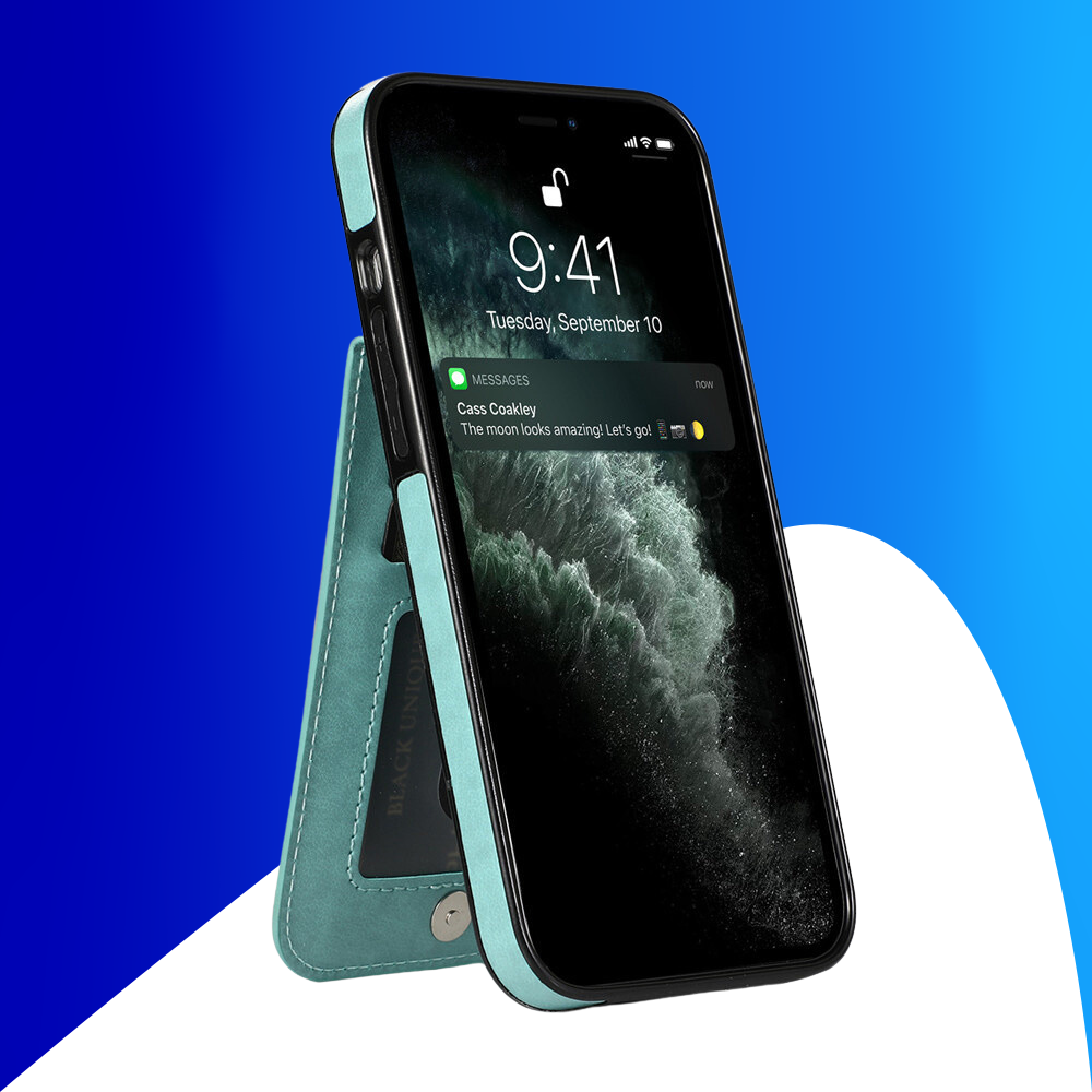 JVS Products iPhone 18 Pro hoesje - Backcover - Pasjeshouder - Portemonnee - Kunstleer - Lichtblauw
