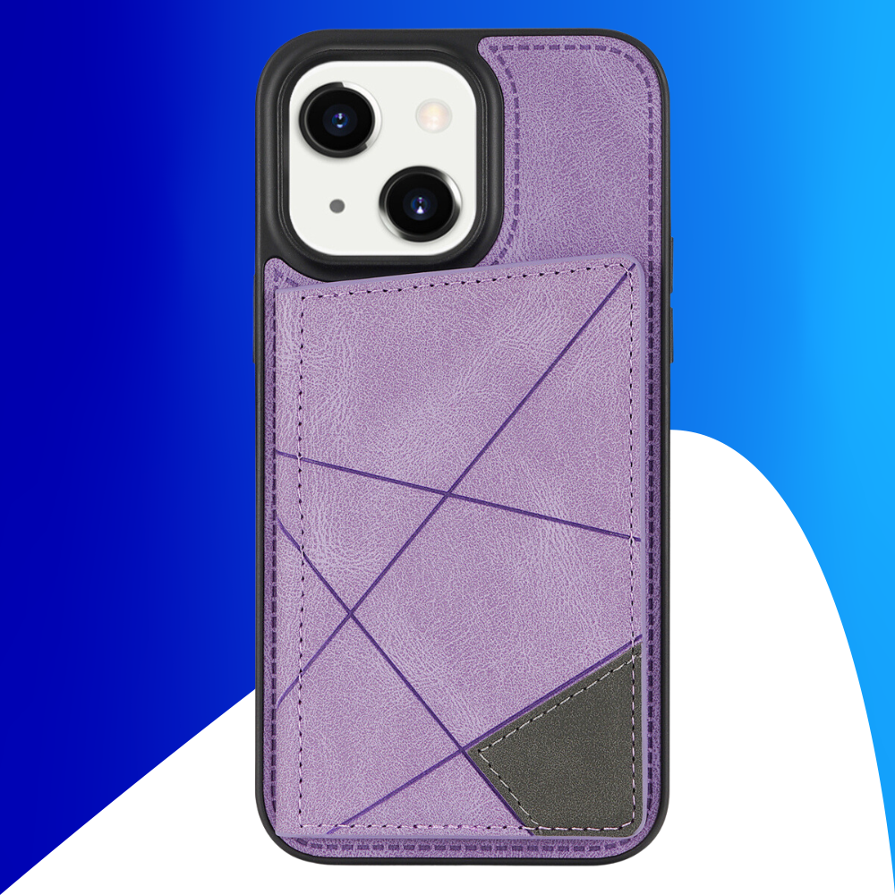 JVS Products iPhone 18 Pro hoesje - Backcover - Pasjeshouder - Portemonnee - Camerabescherming - Stijlvol patroon - TPU - Paars