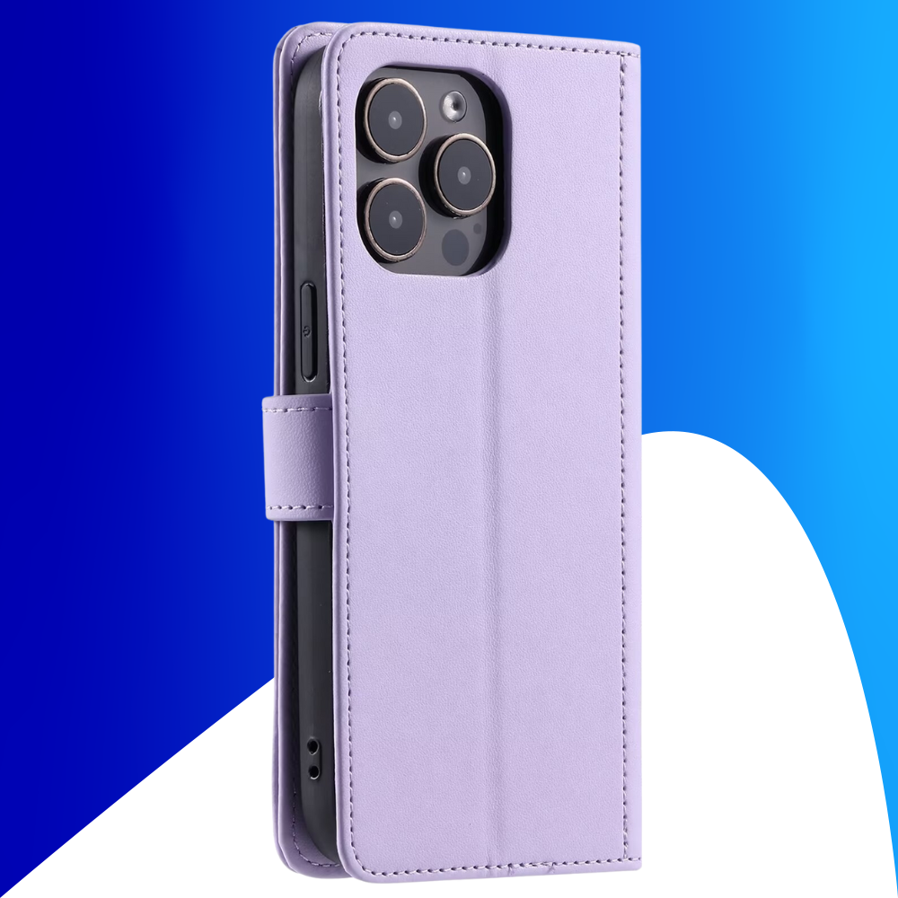 JVS Products iPhone 18 Pro Max hoesje - Bookcase - Pasjeshouder - Koord - Kunstleer - Paars