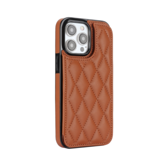 JVS Products iPhone 18 Pro Max hoesje - Backcover - Pasjeshouder - Kunstleer - Bruin