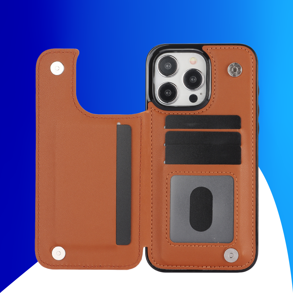 JVS Products iPhone 18 Pro Max hoesje - Backcover - Pasjeshouder - Kunstleer - Bruin