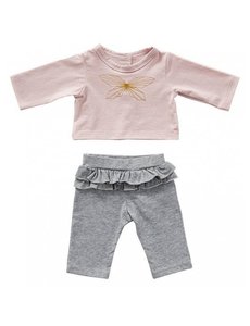 ByASTRUP Grijs broekje met roze T-shirt vlinder 50cm