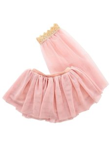 ByASTRUP Tule rok met sluier voor de pop licht roze 45cm