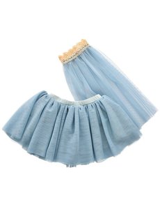 ByASTRUP Tule rok met sluier voor de pop blauw 45cm