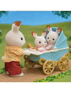 Sylvanian Families Set Tweeling Chocoladekonijn (kinderwagen)
