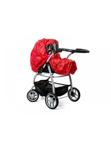 Minimommy Regenhoes voor poppenwagen rood