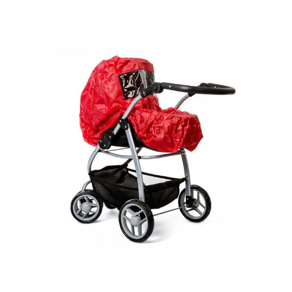 Minimommy Regenhoes voor poppenwagen rood