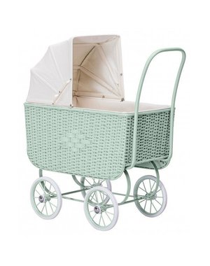 ByASTRUP Poppenwagen Retro Rotan groen