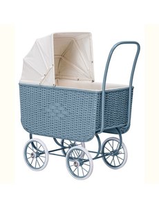 ByASTRUP Poppenwagen Retro Rotan blauw